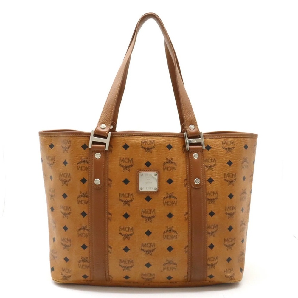 MCM Visetos Medium Anya Shopper Tote  Brown